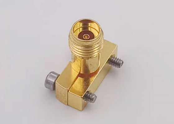 40GHz 2.92mm Female End Launch Connector Gold Plated With Block For PCB Test