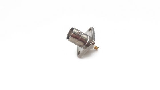 Female BNC RF Coaxial Connectors 4 Holes Flange Pcb Coax Connector Female To Female