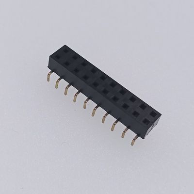 Custom 2.54 Mm Female Header 2x10 P Gold Centipede Feet Female Pin Header Connector