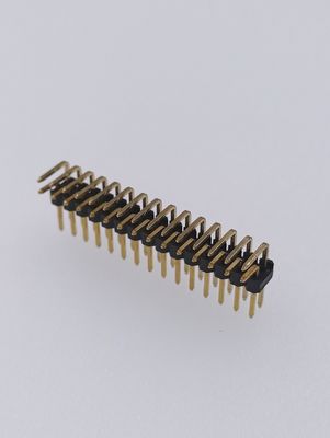 Right Angle DIP Dual Row Header Connector 2.54 Mm Pitch Pin Header 2x15P