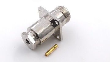 Female Straight N Type Antenna Connector 4 Holes Flange Pcb Coax Connector