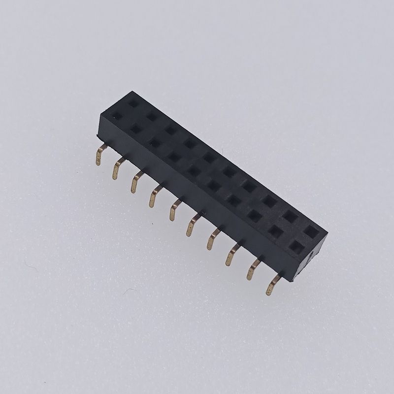 Custom 2.54 Mm Female Header 2x10 P Gold Centipede Feet Female Pin Header Connector