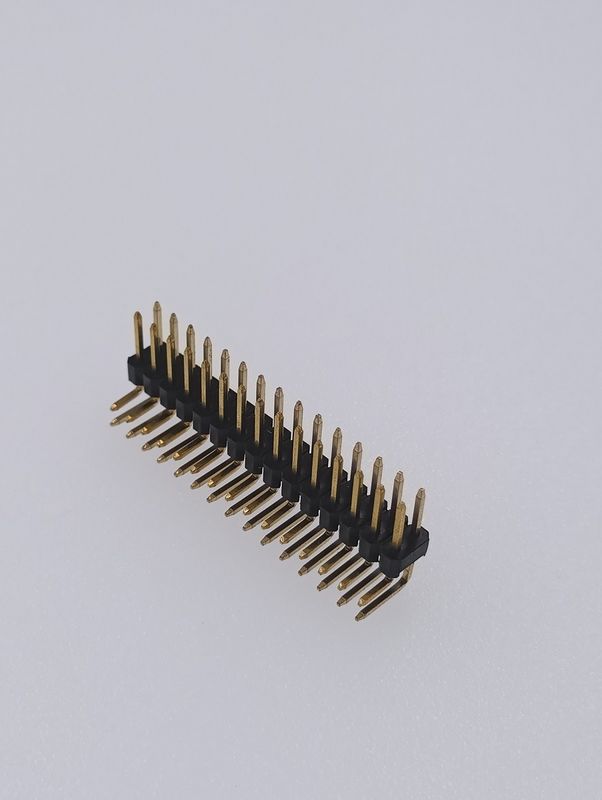 Right Angle DIP Dual Row Header Connector 2.54 Mm Pitch Pin Header 2x15P