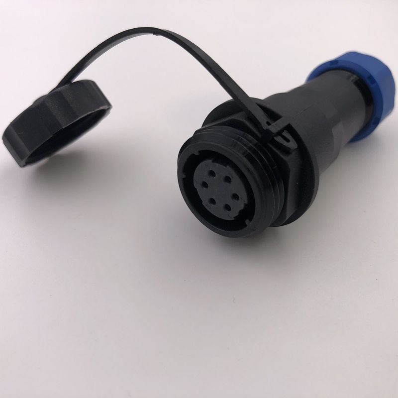 Female Circular Waterproof Connector M16 6 Mounting With Cables